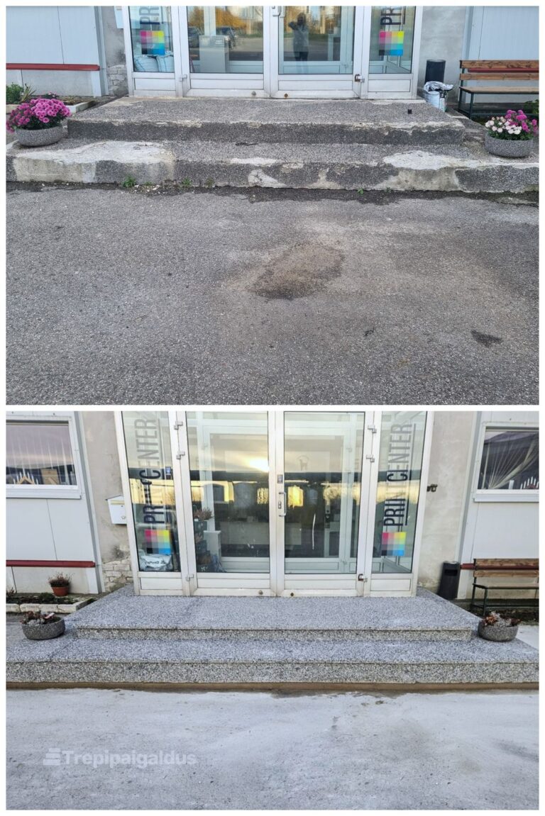 Printcenteri hoone trepi renoveerimine Maardus – enne ja pärast remonti